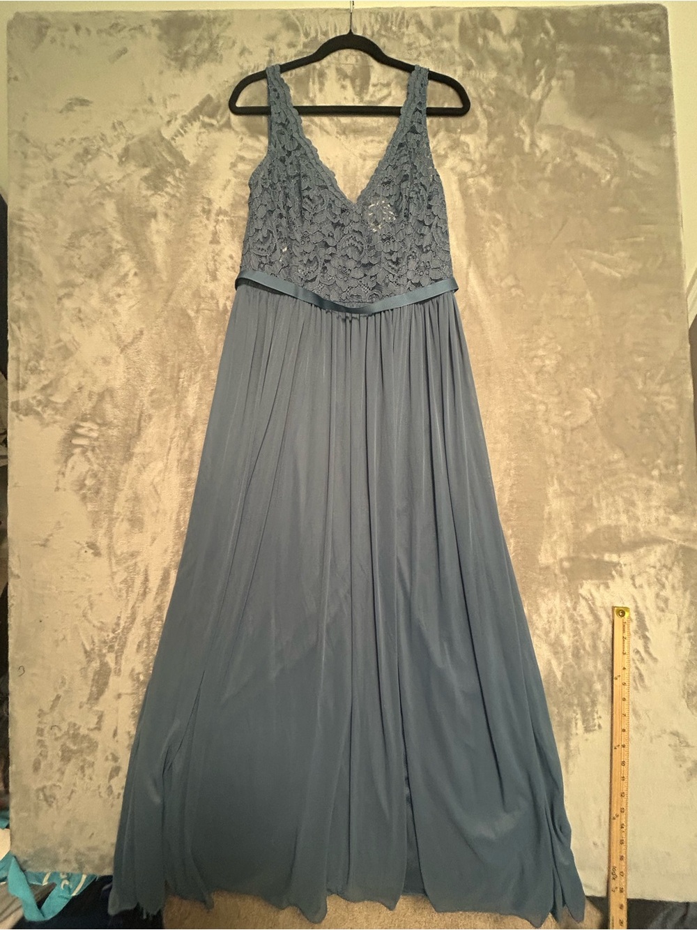 Celebrate DB Studio David’s Bridal Floor Length Gown Women’s 14 Blue Lace